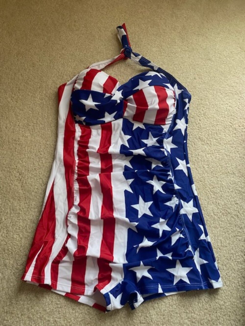 USA Bathing Suit. Flag UPF 50+ Size Large